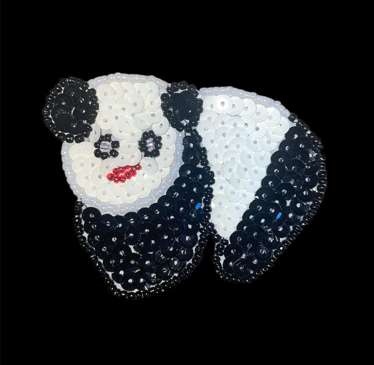 Panda Bear with Black and White Sequins 2.5" x 3"