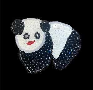Panda Bear with Black and White Sequins 2.5" x 3"