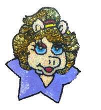 Load image into Gallery viewer, Cartoon Pig with Multi-Color Sequins and Beads 5&quot; x 4&quot;