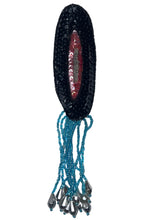 Load image into Gallery viewer, Epaulet Black Pink Sequins and Turquoise Beaded Fringe 7.5&quot; x 2&quot;