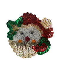 Load image into Gallery viewer, Santa Face with Multi-Colored Sequins 3&quot; x 3.25&quot;