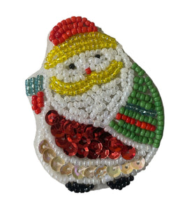 Santa with Sequins and Beads 2.5" x 2"