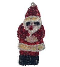 Load image into Gallery viewer, Santa Red Sequins and Beads Red, White, and Black, 3&quot; x 1.25&quot;