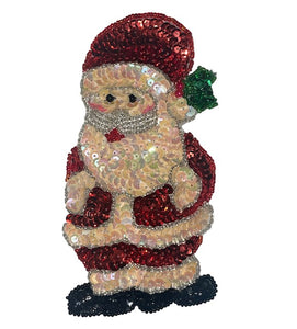 Santa with Holly and Hat, 5.5" x 3"