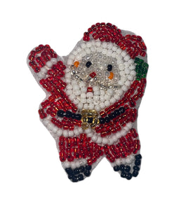 Santa Red and White Beads 2.5" x 1.5"
