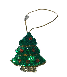 Sequin Tree Christmas Ornament 2.5" x 2"