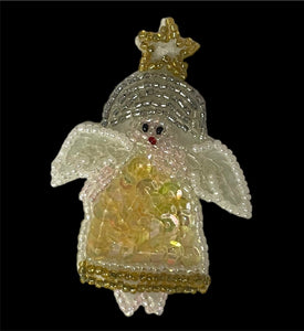 Angel with Iridescent Sequins and Star 3" x 2"