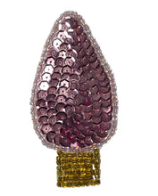 Load image into Gallery viewer, Christmas Light Bulb Pink Sequins 1.5&quot;
