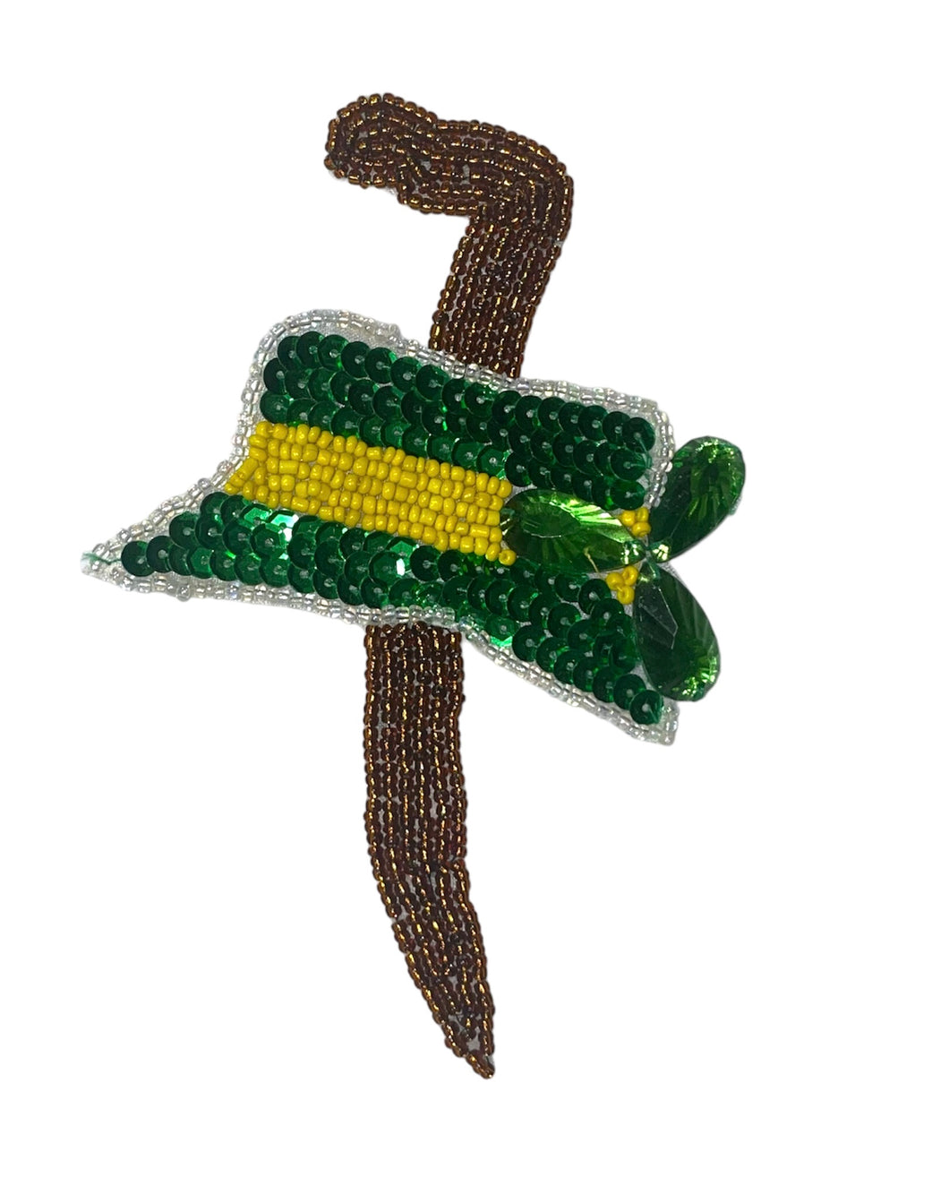 St Patrick's Day Hat and Brown Walking Cane 5.25