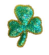 Load image into Gallery viewer, Choice of Size Three Leaf Clover Turquoise Sequins with Gold Beads