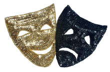 Load image into Gallery viewer, Mardi Gras Masks Black and Gold Sequins 7&quot; x 10&quot;
