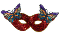 Mask with Butterfly Red Sequins 11.25