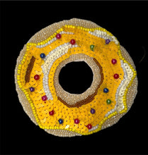 Load image into Gallery viewer, Donut with Yellow and Multi-Colored Frosting 3.5&quot;