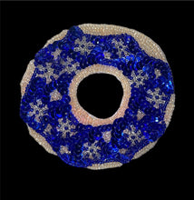 Load image into Gallery viewer, Donut with Blue and White Christmas Frosting Decoration 4&quot;