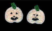 Load image into Gallery viewer, Halloween Pumpkin with Iridescent White Sequins 1.5&quot; x1.5&quot;