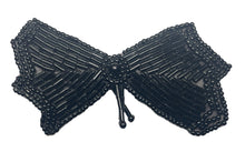 Load image into Gallery viewer, Bow with Black Beads 3&quot; x 2.75&quot;