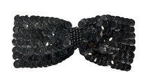 Load image into Gallery viewer, Bow Black Sequin Bowtie 1.75&quot; x 4&quot;