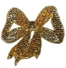 Load image into Gallery viewer, Bow with Gold Sequins 5&quot; x 4.5&quot;
