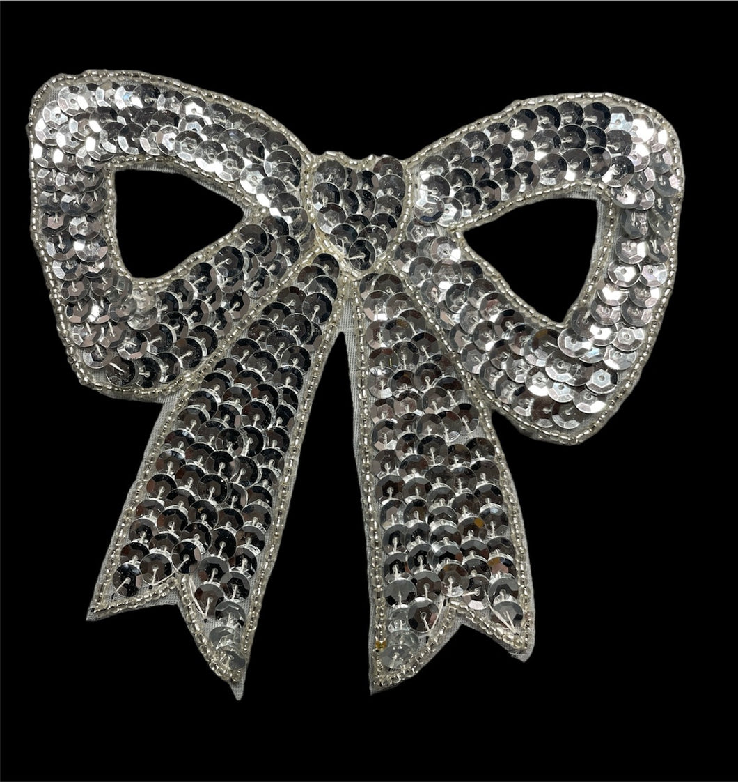 Bow With Silver Sequins and Beads 5