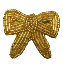 Load image into Gallery viewer, Gold Beaded Bow 1.75&quot;