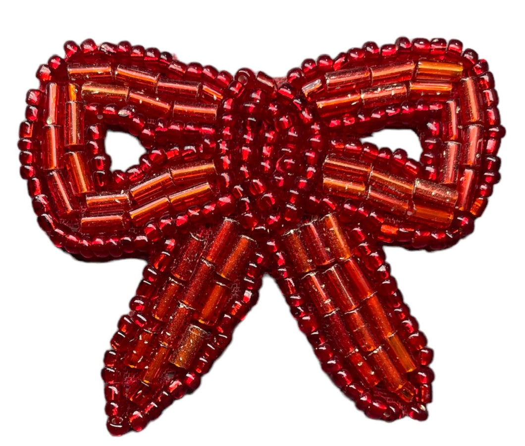 Red Beaded Bow 1.75
