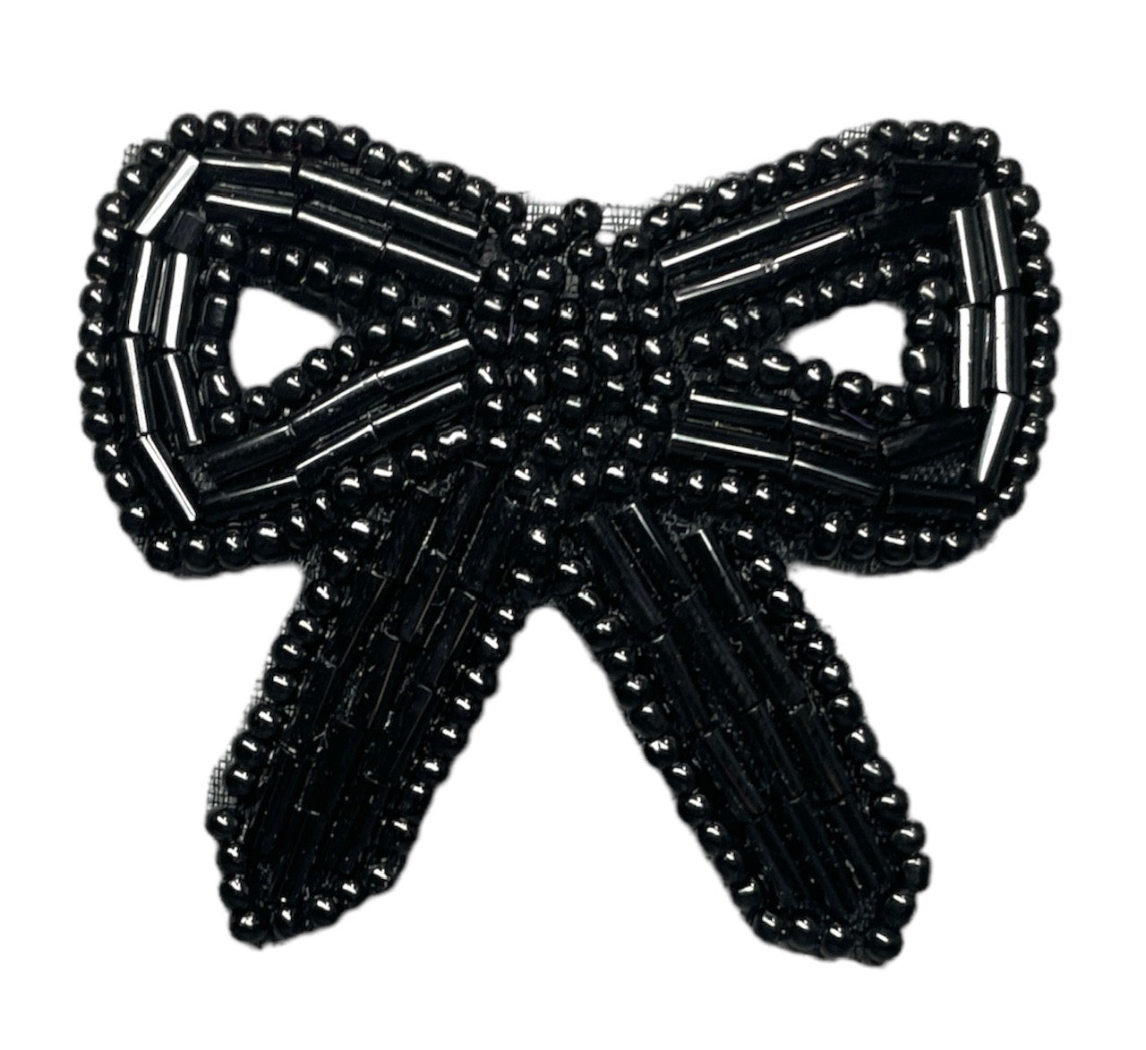 Black Beaded Bow 1.75"