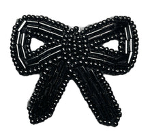 Load image into Gallery viewer, Black Beaded Bow 1.75&quot;