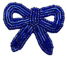 Load image into Gallery viewer, Royal Blue Beaded Bow 1.75&quot;