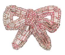 Load image into Gallery viewer, Light Pink Beaded Bow 1.75&quot;