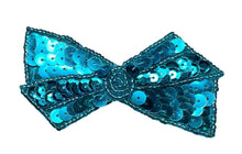 Load image into Gallery viewer, Bowtie Turquoise with Sequins 2&quot; x 4&quot;