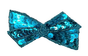 Bowtie Turquoise with Sequins 2" x 4"