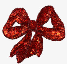 Load image into Gallery viewer, Bow with Red Sequin 4.5&quot; x 4.5&quot;