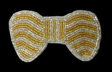 Load image into Gallery viewer, Bow with Gold and Silver Beads 3.75&quot; x 2&quot;