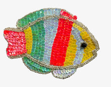Load image into Gallery viewer, Fish with MultiColored Sequins and Beads 3&quot; x 5&quot;