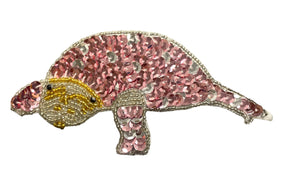 Manatee Pink and Silver Sequins 5" x 2.5"