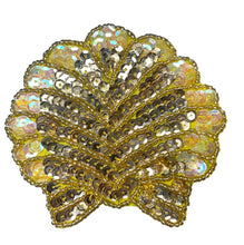 Load image into Gallery viewer, Seashell with Gold Sequins and Beads 3.5&quot;