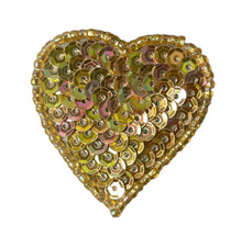 Load image into Gallery viewer, Heart with Tones of Pink and Gold Sequins and Beads 1.5&quot;