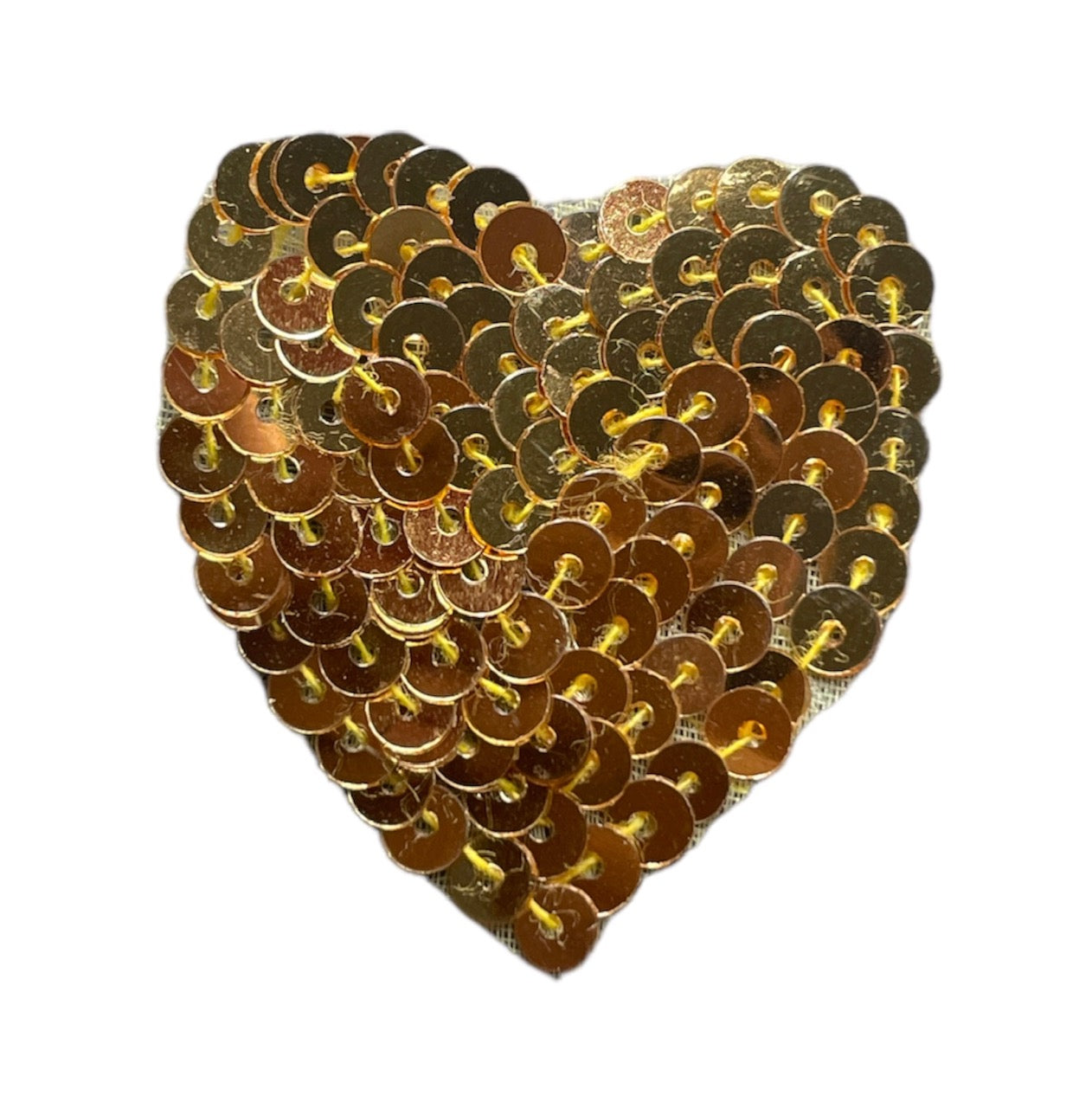 Heart with Flat Gold Sequins 1.5"