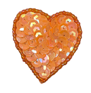 Choice of color Heart Sequins & Bead 1.5"