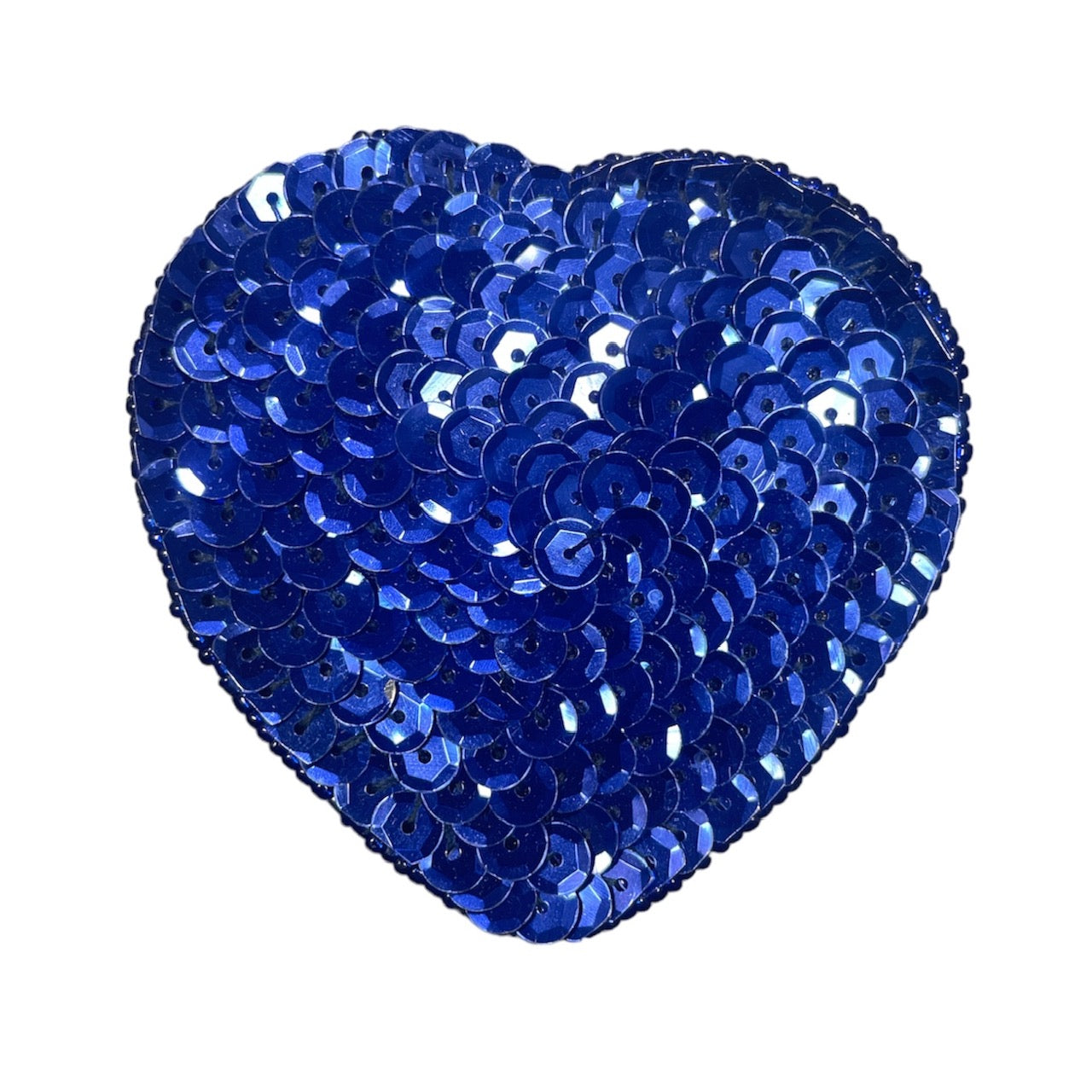 Heart Royal Blue with Flat Sequins 3"