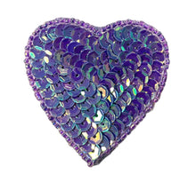 Load image into Gallery viewer, Choice of size Heart Purple Laser Sequins