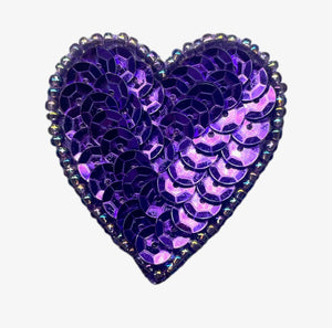 Choice of Size Purple Heart Sequins and Beads