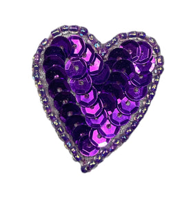 Choice of Size Purple Heart Sequins and Beads