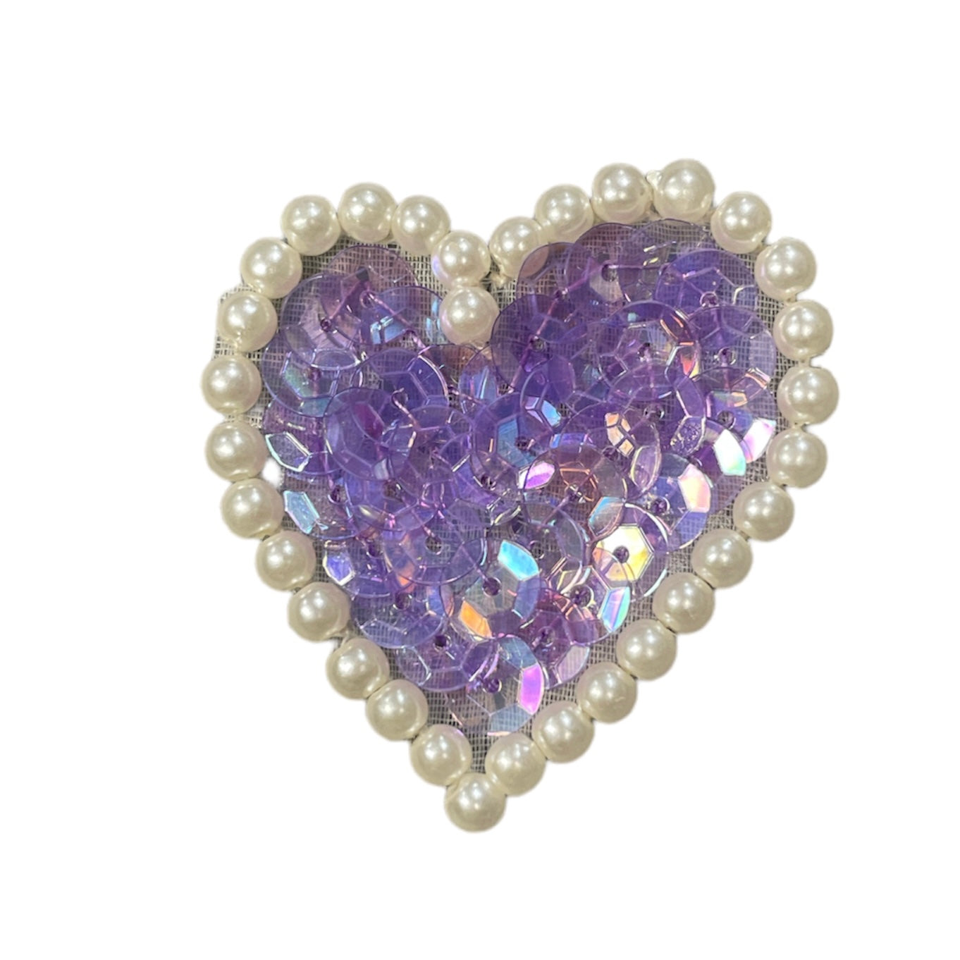 Heart Choice of Color Sequins and Pearl Beads 1.5"