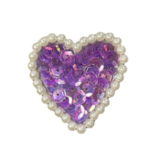 Load image into Gallery viewer, Heart Choice of Color Sequins and Pearl Beads 1.5&quot;