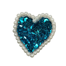 Load image into Gallery viewer, Heart Choice of Color Sequins and Pearl Beads 1.5&quot;