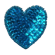 Load image into Gallery viewer, Heart with Turquoise Beads and Sequins 1.75&quot;