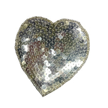 Load image into Gallery viewer, Choice of Size Heart with Silver Flat Sequins and Beads
