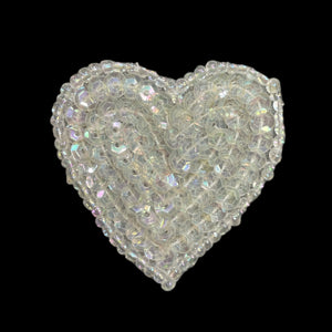 Choice of size Heart Iridescent with Sequin and Beads