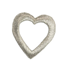 Load image into Gallery viewer, Choice of Color Heart with Cut-Out Metallic Iron-on 2&quot; x 1.5&quot;